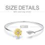GOXO Boho Sterling Silver Golden Sunflower Cuff Adjustable Bracelet for Women Girls
