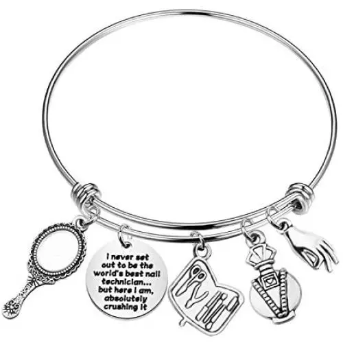 UJIMS Nail Technician Gift Nail Tech Bracelet I Never Set Out to Be The World’s Best Nail Technician Jewelry for Manicurist Cosmetology UJIMS Nail Technician Gift Nail Tech Bracelet I Never Set Out to Be The World’s Best Nail Technician Jewelry for Manicurist Cosmetology