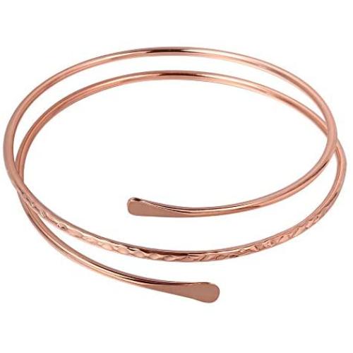 MANZHEN Adjustable Arm Bracelet Upper Arm Gold Swirl Armband Charm Simple Cuff Jewelry Accessories