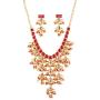 Touchstone Indian Bollywood Handcrafted Traditional Royal Mughal Kundan Polki Meenakari Enamel Colorful Wedding Designer Jewelry Necklace Choker Set in Gold and Silver Tone for Women.