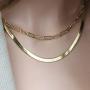 Hidepoo Gold Layered Necklaces for Women, 14K Gold Plated Dainty Coin Pendant Choker Necklace Herringbone Snake Necklace Paperclip Chain Layered Necklaces for Women Jewelry Gifts