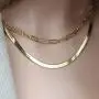 Hidepoo Gold Layered Necklaces for Women, 14K Gold Plated Dainty Coin Pendant Choker Necklace Herringbone Snake Necklace Paperclip Chain Layered Necklaces for Women Jewelry Gifts