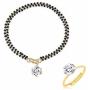 Efulgenz Indian Jewelry Bollywood Combo of Stylish Mangalsutra Bracelet and Ring for Women