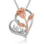 Klurent Rose Flower Necklace Gift for Women Rose Jewelry for Teen Girls Flower Necklaces Birthday Gift Anniversary for Wife Mom Daughter Girlfriend with Gift Box