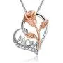 Klurent Rose Flower Necklace Gift for Women Rose Jewelry for Teen Girls Flower Necklaces Birthday Gift Anniversary for Wife Mom Daughter Girlfriend with Gift Box