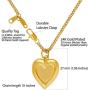 LIFETIME JEWELRY Inlaid Heart Locket Necklace for Women and Girls 24k Gold Plated