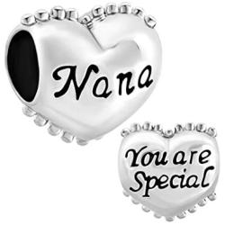 Casa De Novia for European Charm Bracelets Heart Love Nana