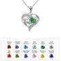 YINSHIFU Name Necklace Personalized Heart Necklace with 2 Birthstones, Customized 2 Names Pendant for Couples Valentines Day Gift YINSHIFU Name Necklace Personalized Heart Necklace with 2 Birthstones, Customized 2 Names Pendant for Couples Valentines Day Gift