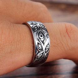 Fuqimanman2020 Vintage Stainless Steel Evil Eye Ring