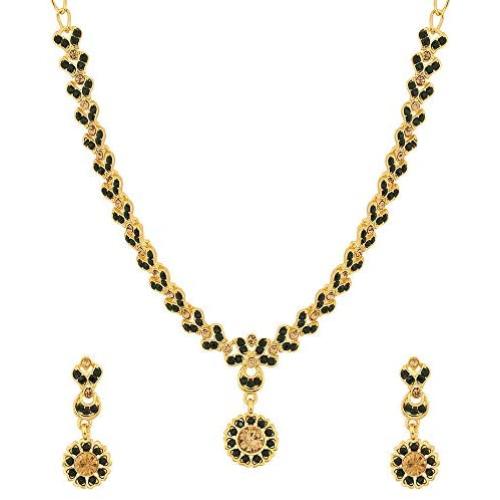 MUCH-MORE Indian Traditional Gold Tone Bridal Necklace Earrings Set Ethnic Wedding Party Fashion Jewelry for Women