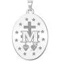 PicturesOnGold.com Miraculous Medal Necklace Color Oval Pendant - Available in Solid 14K Yellow or White Gold, or Sterling Silver PicturesOnGold.com Miraculous Medal Necklace Color Oval Pendant - Available in Solid 14K Yellow or White Gold, or Sterling Silver