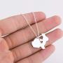 BELUCKIN Cute Heart Rabbit Necklace Natural Animal Bunny Pendant Necklace for Girls