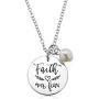 PammyJ Faith Over Fear Necklace for Girls – Inspirational Jewelry Gifts for Women, 18'' + 2'' ext