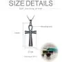 PDTJMTG Ankh Urn Necklace Black Sterling Silver Coptic Necklace for Keeping Human Ashes