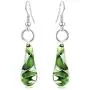 GIMEFIVE Handmade Water Drop Shape Spiral Lampwork Fashion Glass Bead Pendant Dangle Earrings