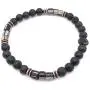 Mens Recycled Glass & Lava Stretch Bead Bracelet Handcrafted in USA - Black Mens Recycled Glass & Lava Stretch Bead Bracelet Handcrafted in USA - Black