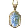Iced Guanyin Tathagata Buddha White Jade Pendant Necklace 20'' Rope Chain Genuine Certified Grade A Jadeite Jade Hand Crafted, Jade Necklace, 14k Gold Filled Laughing Jade Buddha Necklace, Jade Medallion, Fast Prime Shipping