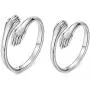 YZZTHQ 2PCS Hugging Band Hug Hands Eternity Couple Rings Sliver Open Adjustable Lover Statement Rings