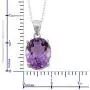 Shop LC Natural Gemstone Amethyst 925 Sterling Silver Oval Solitaire Chain Pendant Necklace for Women Crystal Purple Jewelry Gifts Cttw 3