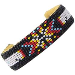 Handmade Beaded Indian Fashion Jewelry Black Red Butterfly Beaded Cuff Bracelet B53/8 Multi color