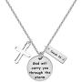 WSNANG Christian Gift Women Cross Religious Jewelry God With Carry You Through The Storm Isaiah 43:2 Necklace Baptism Gift for Women Girl