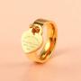 JINHUI Valentines Day Gift Jewelry 18K Gold/Rose Gold Forever Love Ring with Engraved Heart Charm Jewelry for Women Size 7#, 8#, 9#,10#