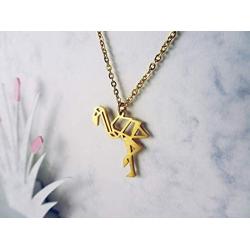 La Menagerie Flamingo Gold Origami Jewelry & Gold Geometric Necklace – 18 Karat Plated Gold Necklace & Flamingo Necklaces for Women – Flamingo Necklace for Girls & Origami Necklace