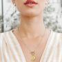 BMMYE 14K Gold Chunky Link Chain Necklace Initial Letter Pendant Hexagon Medallion Minimalist Jewelry for Women Handmade Vintage Paperclip Choker