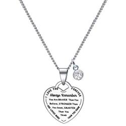 Rnivida Always Remember You are Braver Than You Believe Pendant Necklace, Inspirational Jewelry Gifts for Women Girls