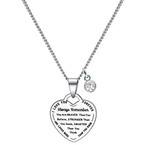 Rnivida Always Remember You are Braver Than You Believe Pendant Necklace, Inspirational Jewelry Gifts for Women Girls Rnivida Always Remember You are Braver Than You Believe Pendant Necklace, Inspirational Jewelry Gifts for Women Girls