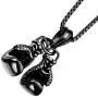 Ineffable Double Fist Set of Stainless Steel Men Necklaces Fitness Pendant Inspirational Necklace for Engagement Sports Gym Gift