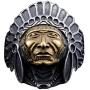 Oakky Mens 316L Stainless Steel Native American Indian Chief Headdresses Skull Biker Ring Punk