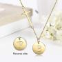 MUERDOU Initial Alphabet Pendant Necklace 14K Gold Plated A-Z Letter Disc Double Side Engraved Personalized Name Necklace Gift for Women