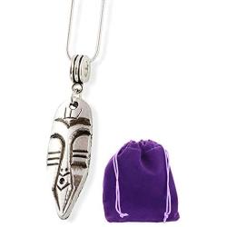 Tiki Mask Necklace | Carving Snake Chain Pendant