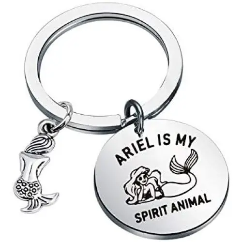 FAADBUK Funny Mermaid Ariel Keychain Mermaid Ariel Inspired Gift Ariel is My Spirit Animal Jewelry for Family Friend FAADBUK Funny Mermaid Ariel Keychain Mermaid Ariel Inspired Gift Ariel is My Spirit Animal Jewelry for Family Friend