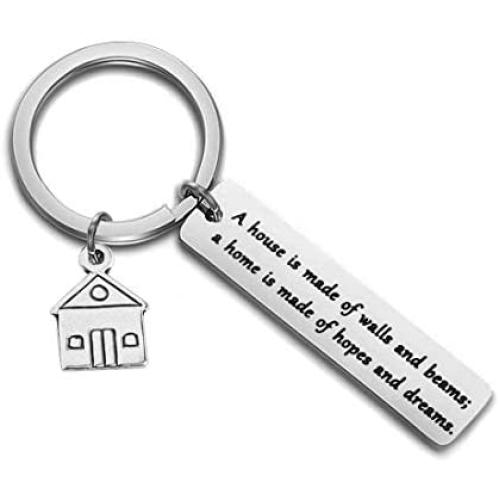 Zuo Bao New Home Gift House Key Chain A House is Made of Walls and Beams Keychain Sweet Home Keychain Gift for New Homeowner New House Keychain