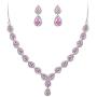 BriLove Womens Wedding Bridal Teardrop CZ Infinity Figure 8 Y-Necklace Dangle Earrings Set