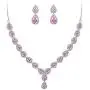 BriLove Womens Wedding Bridal Teardrop CZ Infinity Figure 8 Y-Necklace Dangle Earrings Set
