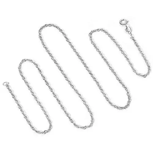 T400 925 Sterling Silver 1.7mm Rope Cable Curb Link Chain Necklace 16 18 20 24 30 inch for Women Men Boys Gift T400 925 Sterling Silver 1.7mm Rope Cable Curb Link Chain Necklace 16 18 20 24 30 inch for Women Men Boys Gift
