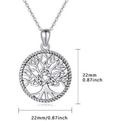 Waysles 925 Sterling Silver Tree of Life Pendant Necklace Jewelry Gift for Women Girlfriend with Gift Box