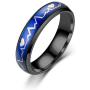 hohrayway Emotional Change Color Temperature Feeling Heartbeat ECG Rings Mood Rings for Lovers Stainless Steel Rings 6mm