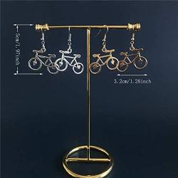 DAMLENG 4 Pairs Unique Handmade Lightweight Vintage Silver Gold Bicycle Dangle Drop Hook Earrings Sets for Women Girls Statement Jewelry Gifts