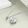 LUHE Urn Necklaces for Ashes 925 Sterling Silver Heartbeat Urn Necklace, Cremation Keepsake Faith Hope Love Necklace, Memorial Ruth Bader Ginsburg Necklace