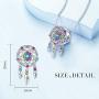 FOREVER QUEEN Dream Catcher Charm fit Charms Bracelet 925 Sterling Silver Feathers Tassel Bead Charm with Colorful Stones Pendant for European Necklace Jewelry