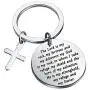 CYTING Christian Gift The Lord is My Rock My Fortress and My Deliverer Cross Keychain Bible Verse Jewelry Inspirational Gift CYTING Christian Gift The Lord is My Rock My Fortress and My Deliverer Cross Keychain Bible Verse Jewelry Inspirational Gift