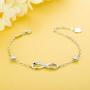 925 Sterling Silver Infinity Womens Bracelet White Gold Plated Love Symbol Charm Adjustable Bracelet Women Girls Jewelry Gift for Birthday Mothers Day