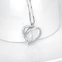 Penguin Necklace Sterling Silver Cubic Zirconia Heart Shape Penguin Gifts for Women Girls, 18''