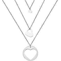 ENSIANTH Generations Necklace Set Heart Cutout Necklace for Grandmother Mother Daughter