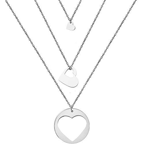 ENSIANTH Generations Necklace Set Heart Cutout Necklace for Grandmother Mother Daughter