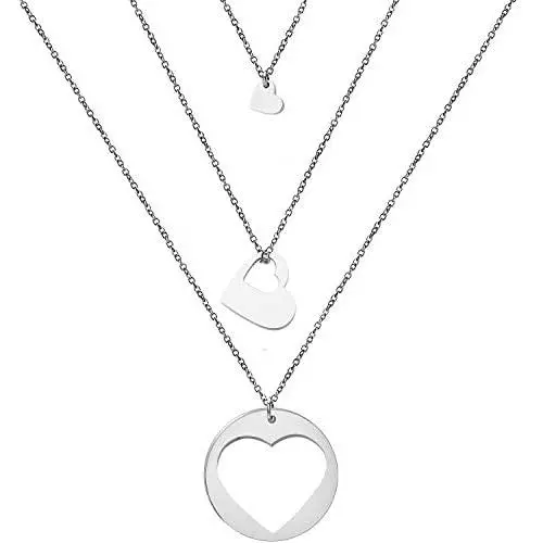 ENSIANTH Generations Necklace Set Heart Cutout Necklace for Grandmother Mother Daughter